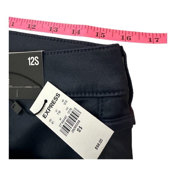 NWT! Express Mid Rise Coated Blue Skinny Jeans in 12 Short - Picture 5 of 8